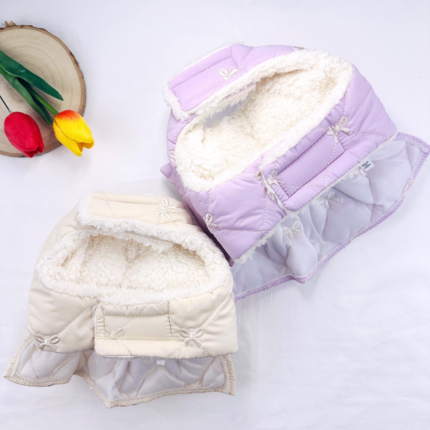 Bow Padded Harness Vest, S-XL, Small Dog Clothes, Soft Dog Fleece, Pet Outfit, Dog Knit, NKPUP - NKpup