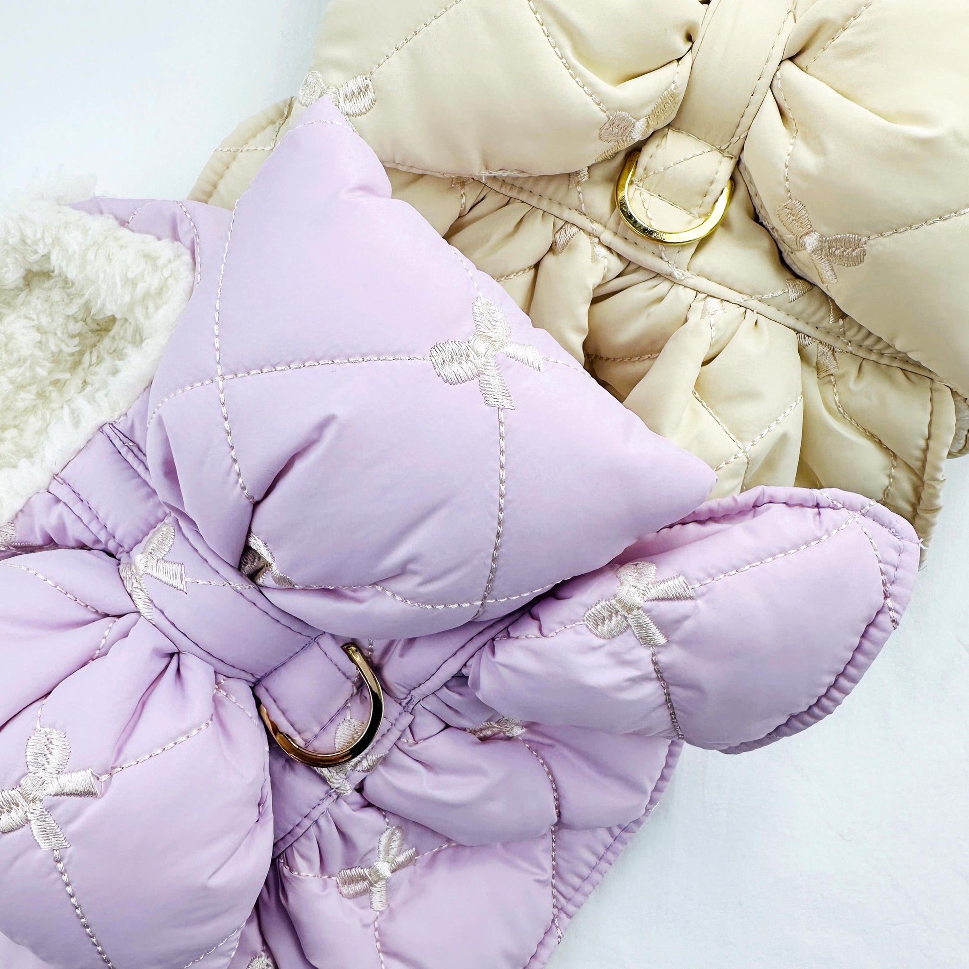 Bow Padded Harness Vest, S-XL, Small Dog Clothes, Soft Dog Fleece, Pet Outfit, Dog Knit, NKPUP - NKpup