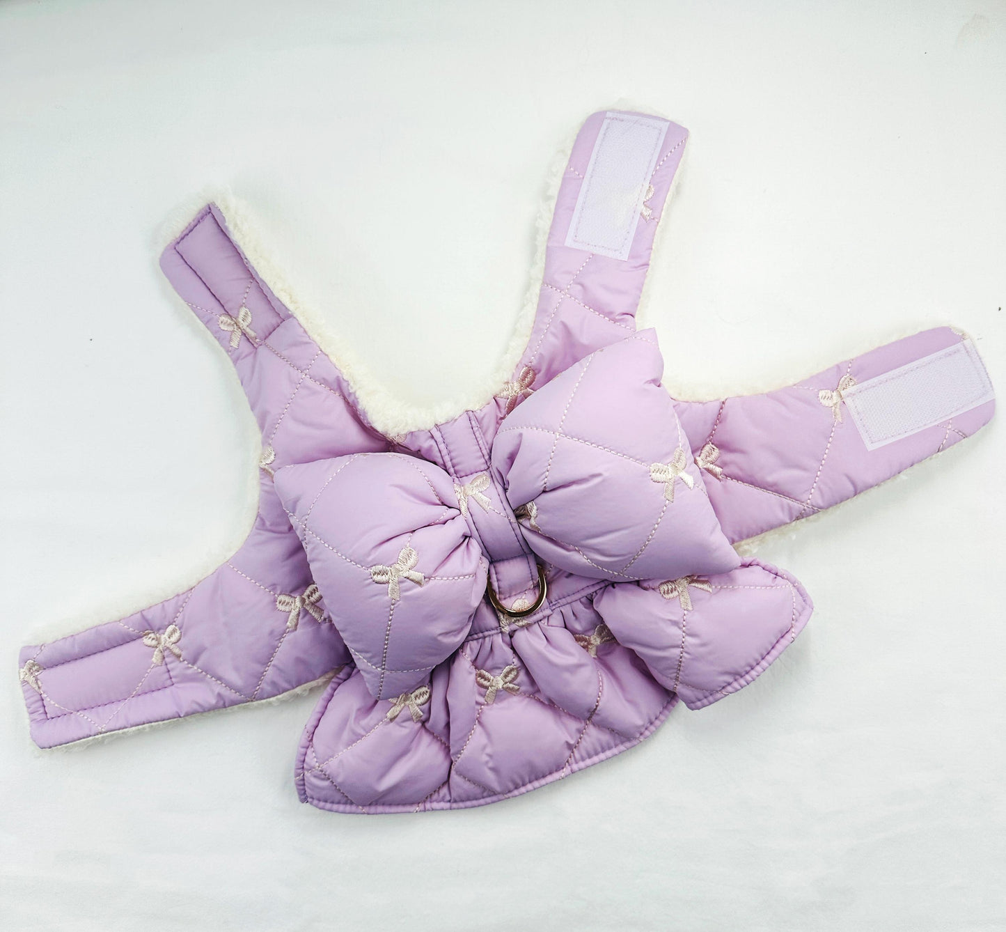 Bow Padded Harness Vest, S-XL, Small Dog Clothes, Soft Dog Fleece, Pet Outfit, Dog Knit, NKPUP - NKpup