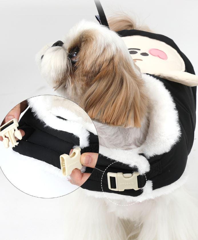 Lightweight Harness Padded Dog Jacket, D-Ring, Water-Resistant Nylon - NKpup