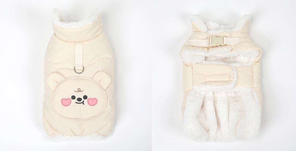 Lightweight Harness Padded Dog Jacket, D-Ring, Water-Resistant Nylon - NKpup
