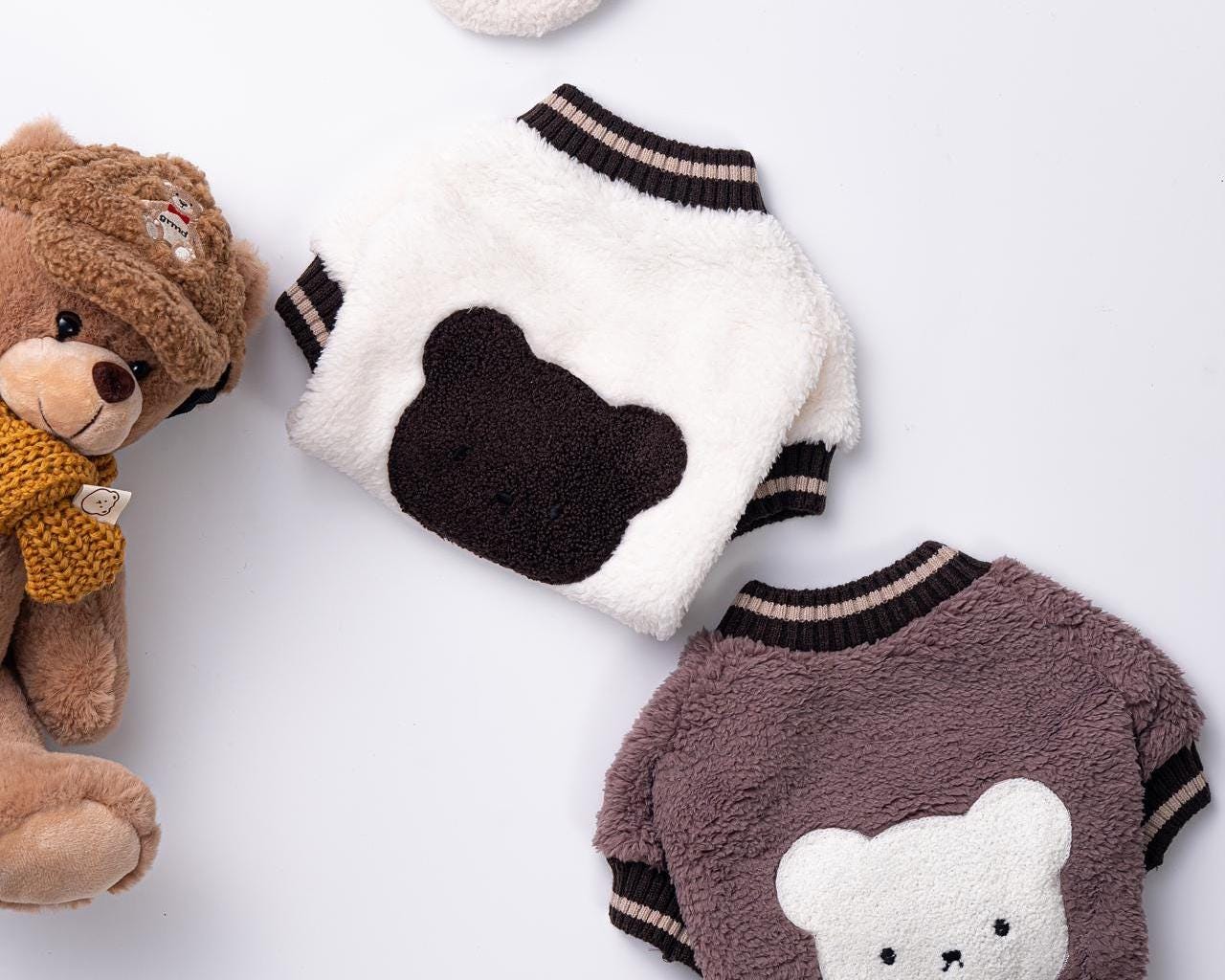 Cozy Bear Fleece Top, S-2XL, Small Dog Clothes, Cozy Fleece Dog Vest, Dog Knit, NKPUP - NKpup