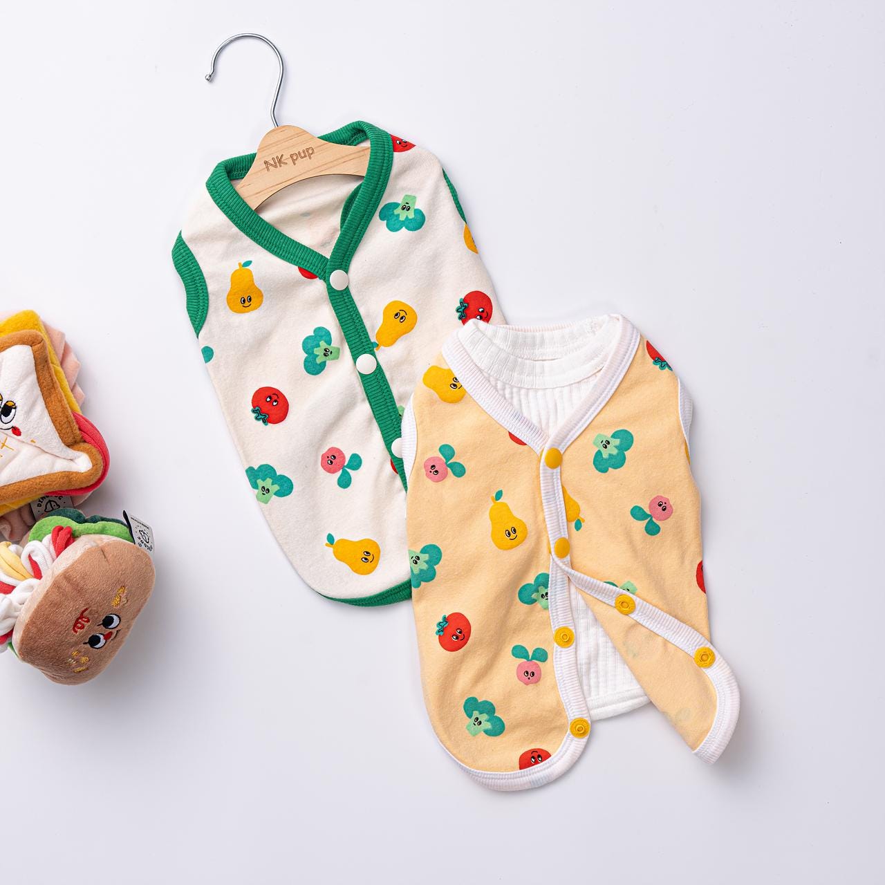 Fruit Print Snap Vest, S-4XL, Small Dog Clothes, Dog Vest, Dog Outer, Small Dog Outfit, NKPUP - NKpup