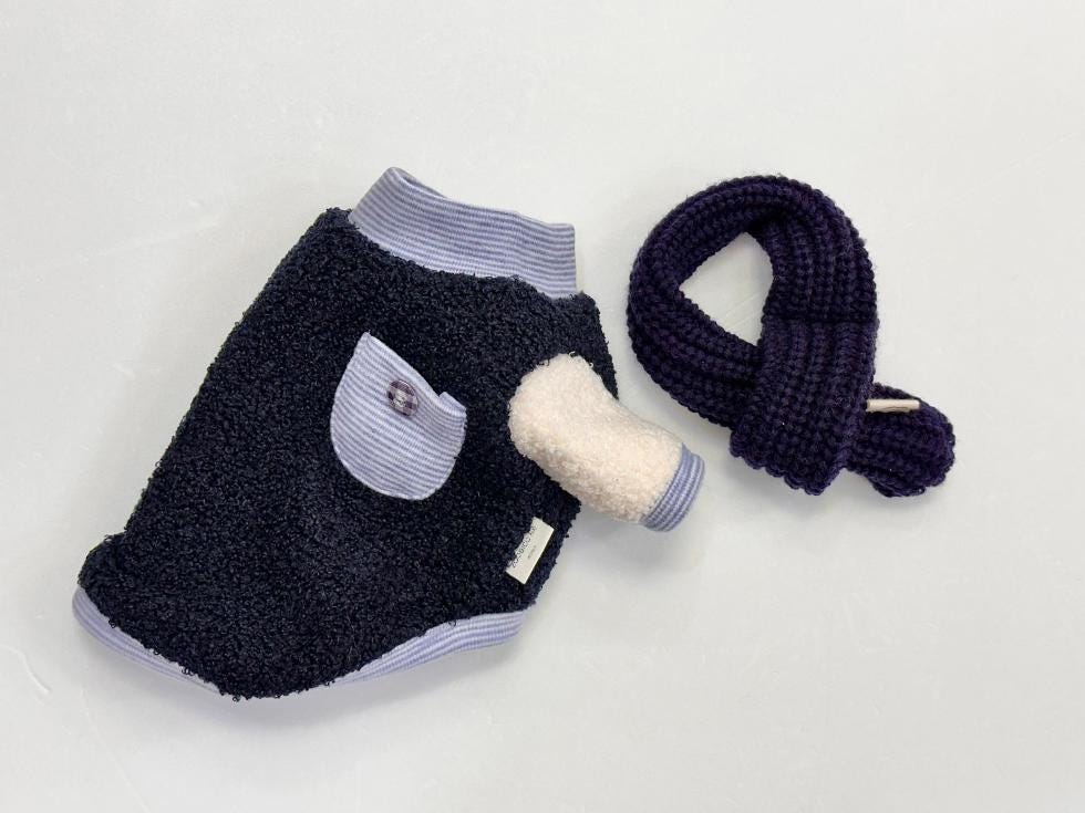 Terry Pocket Pullover Top, S-2XL, Small Dog Clothes, Cozy Dog Top, Dog Knit, NKPUP - NKpup