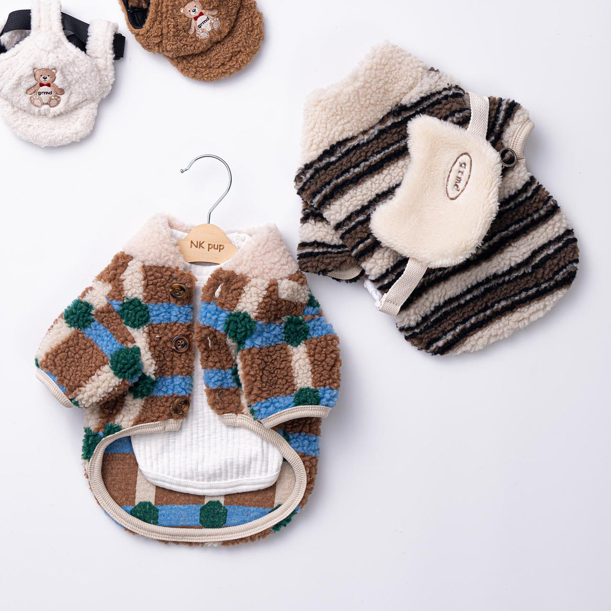 Sherpa Button Jacket, S-2XL, Small Dog Clothes, Dog Winter Cozy Outfit, Dog Jacket, Gift for Furry Friends, NKPUP - NKpup