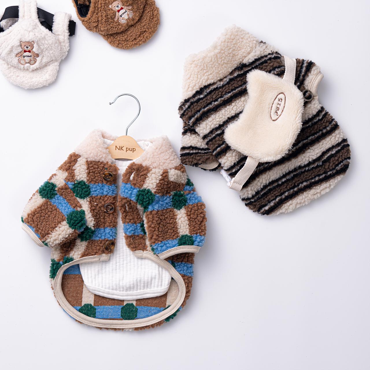 Sherpa Button Jacket, S-2XL, Small Dog Clothes, Dog Winter Cozy Outfit, Dog Jacket, Gift for Furry Friends, NKPUP - NKpup