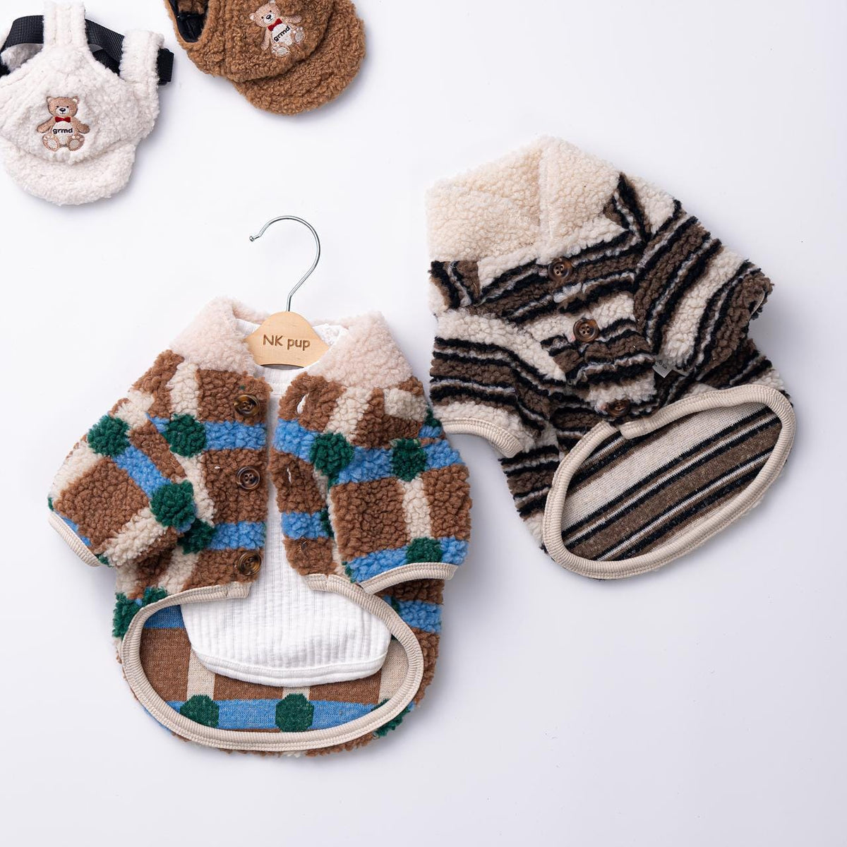 Sherpa Button Jacket, S-2XL, Small Dog Clothes, Dog Winter Cozy Outfit, Dog Jacket, Gift for Furry Friends, NKPUP - NKpup