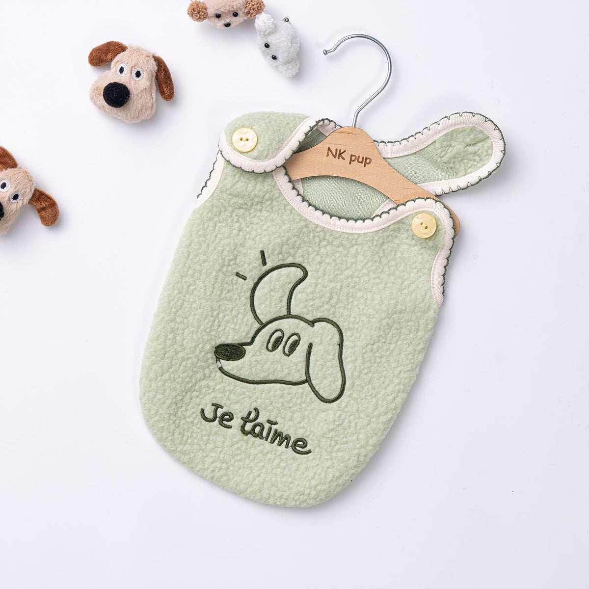 Je T’aime Puppy Fleece Top, S-2XL, Small Dog Clothes, Winter Dog Outfit, Christmas Dog Top, NKPUP - NKpup