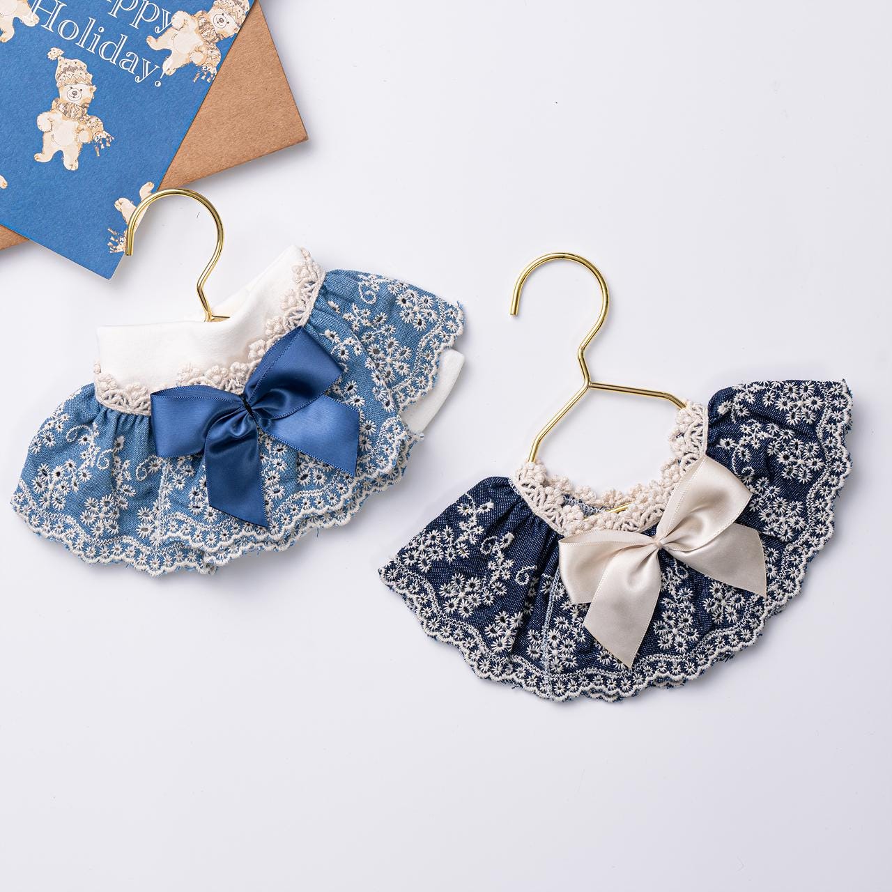 Denim Lace Bow Cape, S-L, Pet Bandana, Dog Neck Accessory, Pet Clothing, Pet Aceessory, Dog Fashion, Dog Apparel, Pet Clothing - NKpup