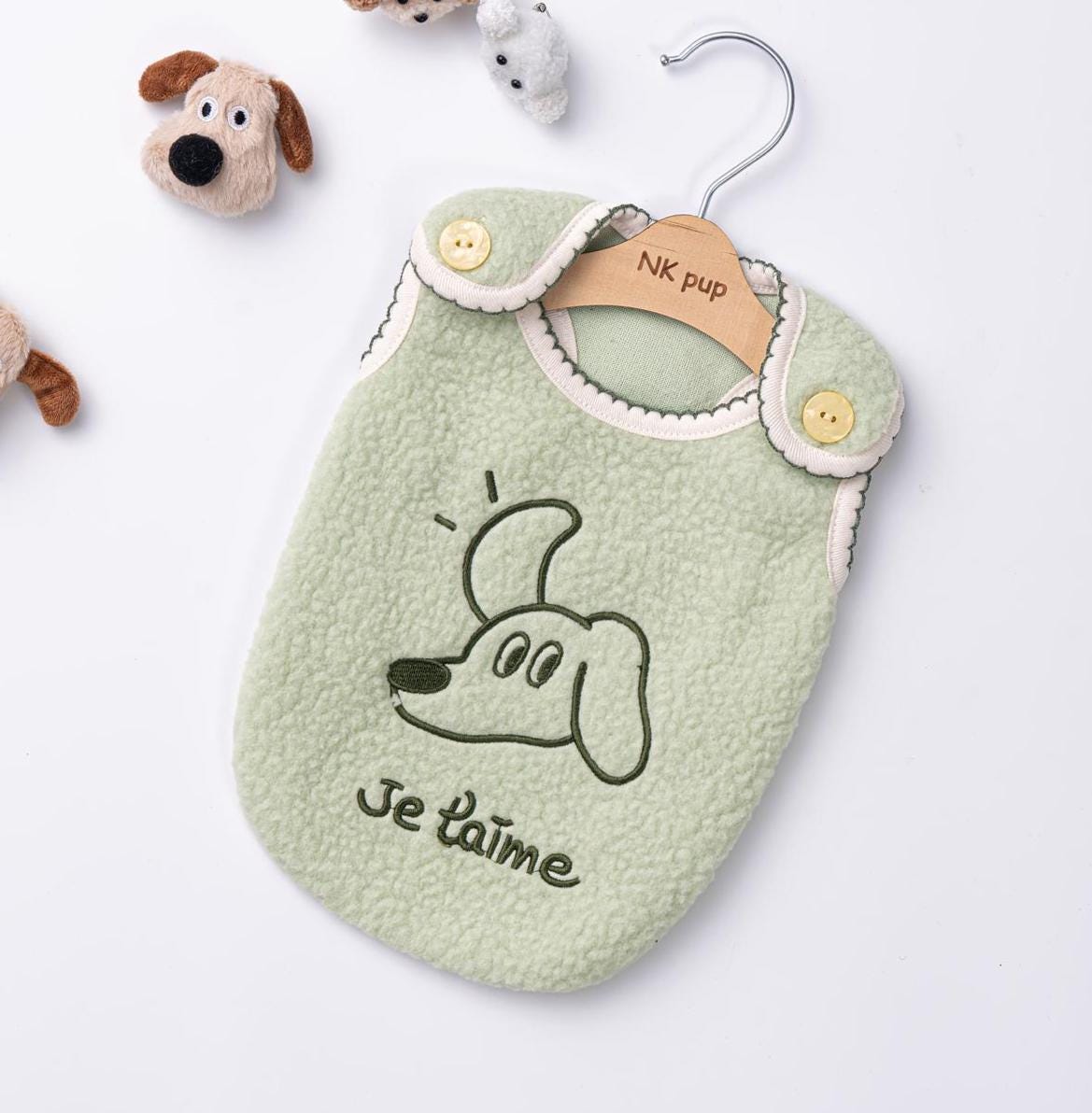 Je T’aime Puppy Fleece Top, S-2XL, Small Dog Clothes, Winter Dog Outfit, Christmas Dog Top, NKPUP - NKpup
