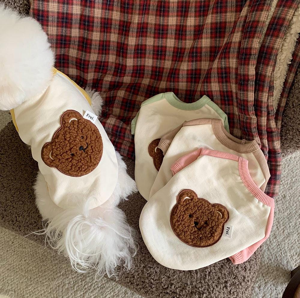 Teddy Patch Sweatshirt, S-2XL, Small Dog Clothes, Dog Essential Tee, Dog T-shirts, Dog Top, NKPUP - NKpup