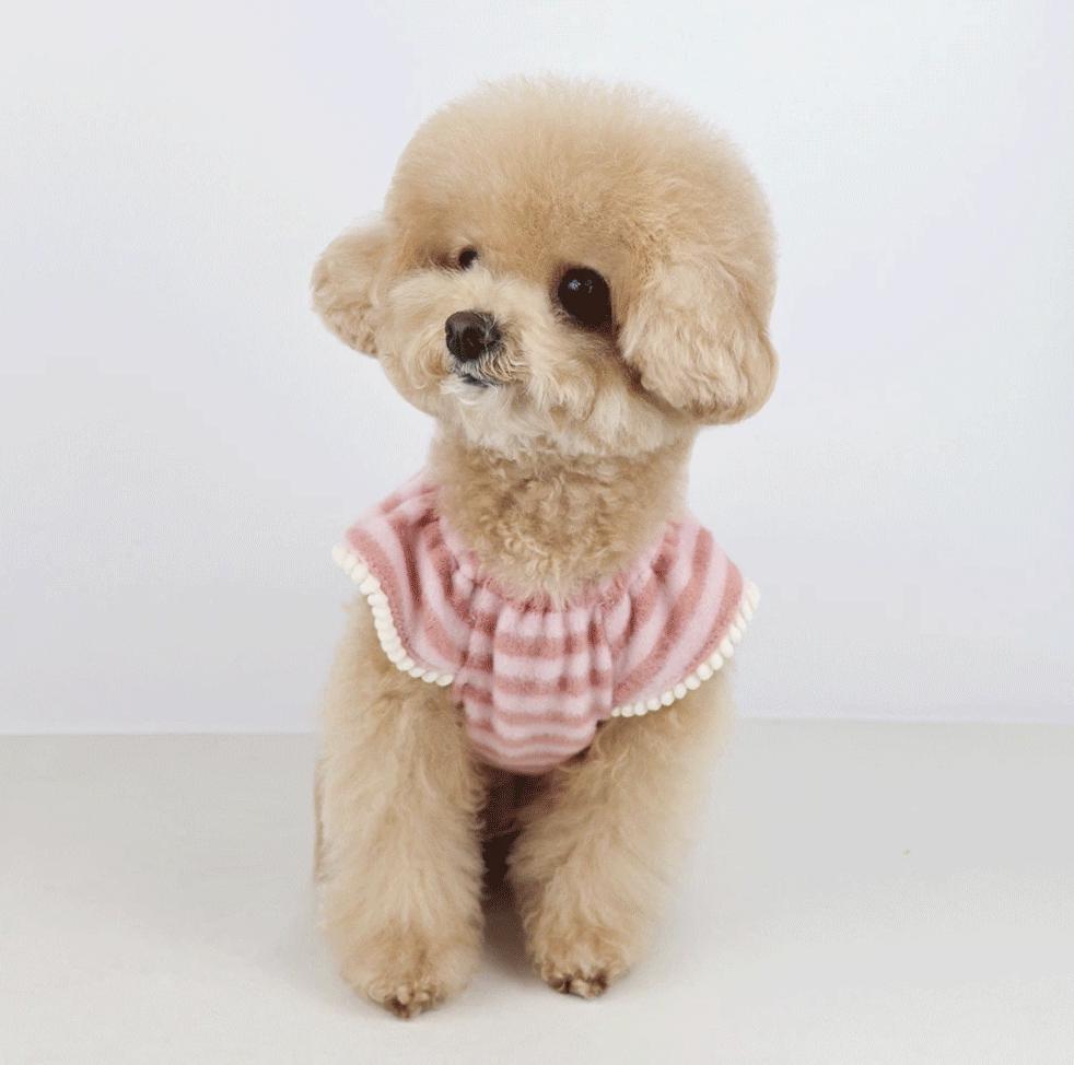 Soft Stripe Fleece Top, S-2XL, Small Dog Clothes, Cozy Dog Top, Dog Knit, NKPUP - NKpup