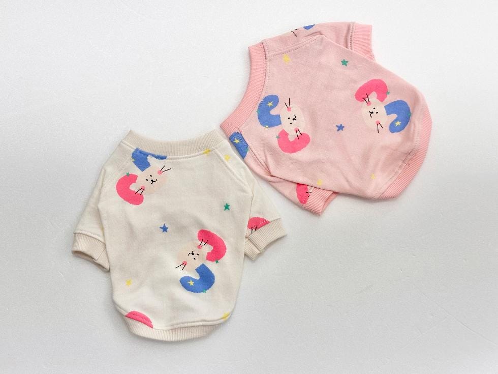 Star Bunny Cozy Sweatshirt, XS-2XL, Small Dog Clothes, Dog Essential Tee, Dog T-shirts, Dog Top, NKPUP - NKpup