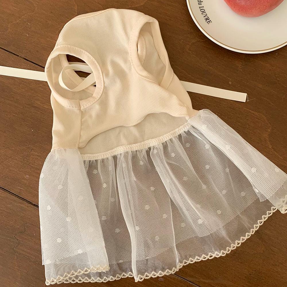 Ribbon Tulle Dress, S-XL, Small Dog Clothes, Dog Dress, Dog Wedding, Dog Luxury Dress, NKPUP - NKpup