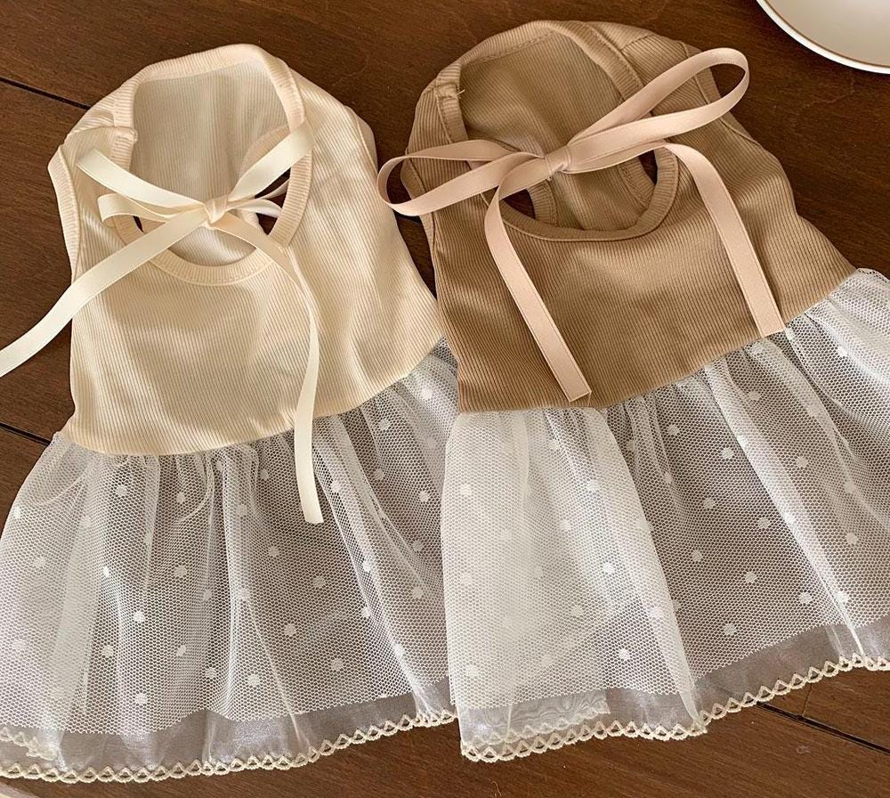 Ribbon Tulle Dress, S-XL, Small Dog Clothes, Dog Dress, Dog Wedding, Dog Luxury Dress, NKPUP - NKpup