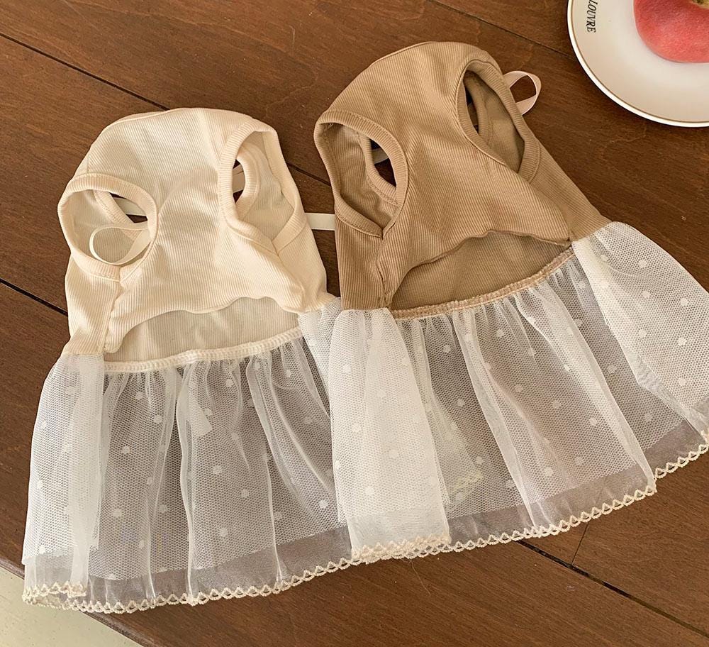 Ribbon Tulle Dress, S-XL, Small Dog Clothes, Dog Dress, Dog Wedding, Dog Luxury Dress, NKPUP - NKpup