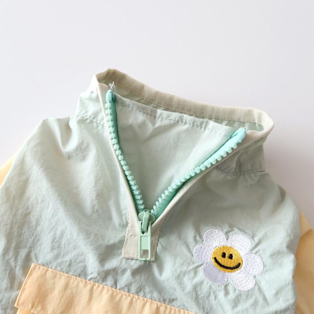 Smiley Daisy Half Zip-up Jacket, S-XL, Small Dog Top, Dog T-shirts, Dog Knit, Dog Clothes - NKpup