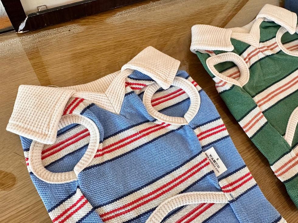 Classic Stripe Collar Top, XS-2XL, Small Dog Clothes, Dog Essential Tee, Dog T-shirts, Dog Top, NKPUP - NKpup