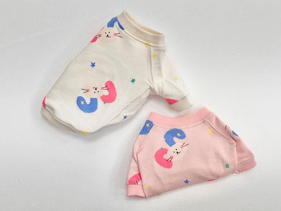 Star Bunny Cozy Sweatshirt, XS-2XL, Small Dog Clothes, Dog Essential Tee, Dog T-shirts, Dog Top, NKPUP - NKpup