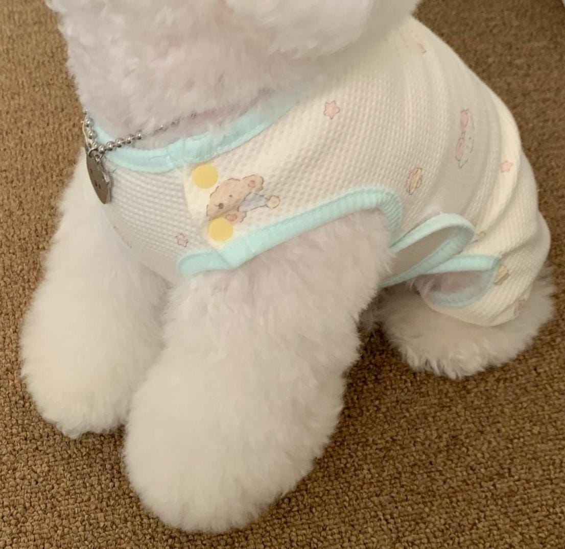 Waffle Bear Print Overall, S-2XL, Dog Romper, Dog Jumpsuit, Dog Pants, Small Dog Clothes, Dog Apparel, NKPUP - NKpup