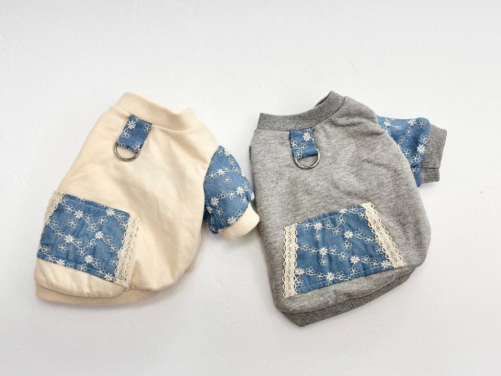 Daisy Denim Patch Jacket, XS-2XL, Pet Clothes, Dog Cardigan, Dog Jacket, Dog Clothes, Dog Winter Top, NKPUP - NKpup