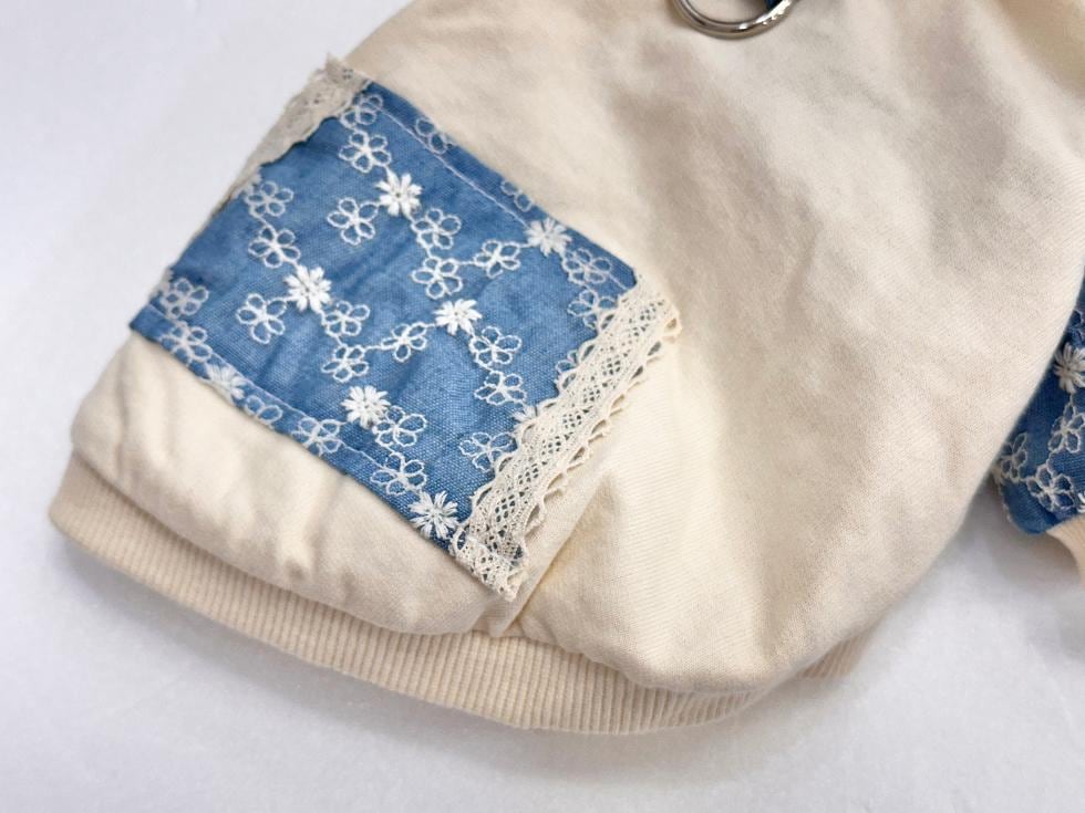 Daisy Denim Patch Jacket, XS-2XL, Pet Clothes, Dog Cardigan, Dog Jacket, Dog Clothes, Dog Winter Top, NKPUP - NKpup