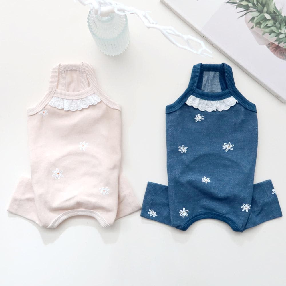 Daisy Lace Collar Overall, S-XL, Pet Pants, Dog Jumpsuit, Pet Clothing, Dog Coat, Dog Outfit, Dog Apparel, Small Dog Clothes - NKpup