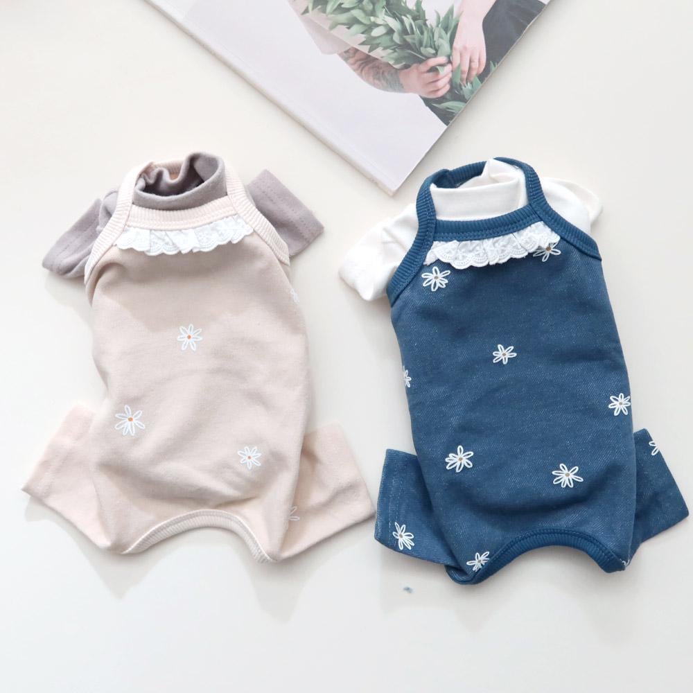 Daisy Lace Collar Overall, S-XL, Pet Pants, Dog Jumpsuit, Pet Clothing, Dog Coat, Dog Outfit, Dog Apparel, Small Dog Clothes - NKpup