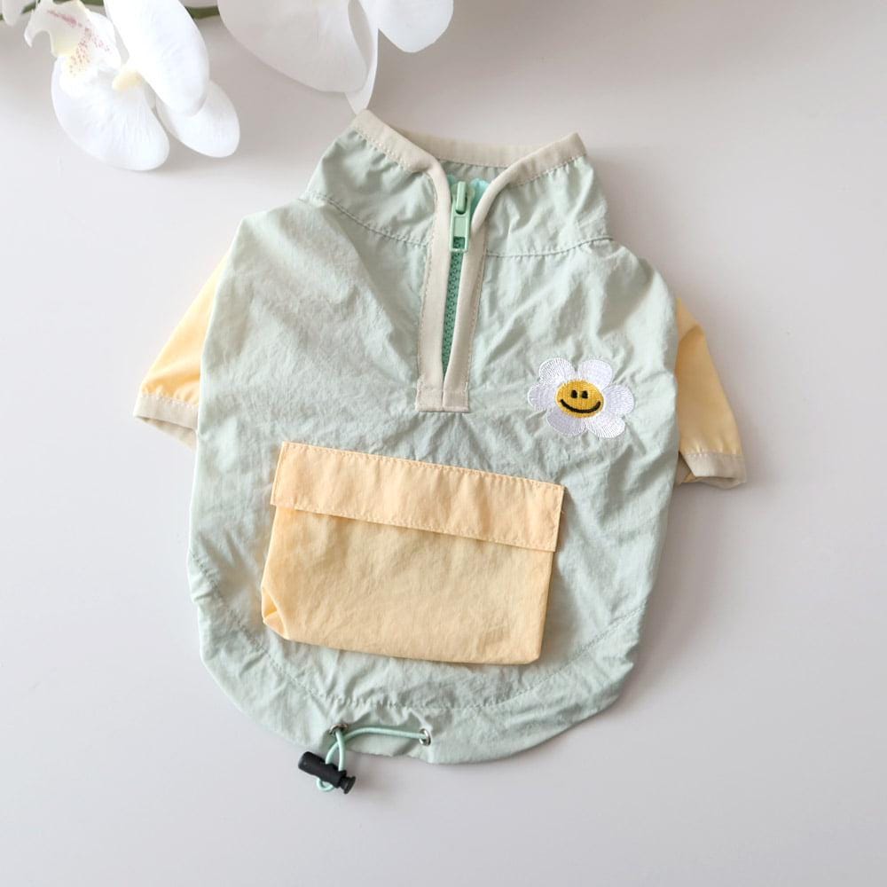 Smiley Daisy Half Zip-up Jacket, S-XL, Small Dog Top, Dog T-shirts, Dog Knit, Dog Clothes - NKpup