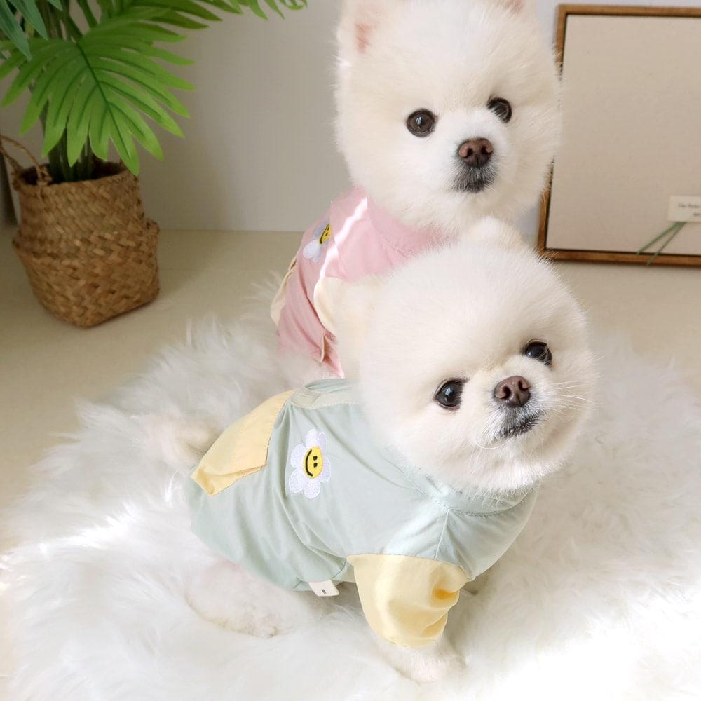 Smiley Daisy Half Zip-up Jacket, S-XL, Small Dog Top, Dog T-shirts, Dog Knit, Dog Clothes - NKpup