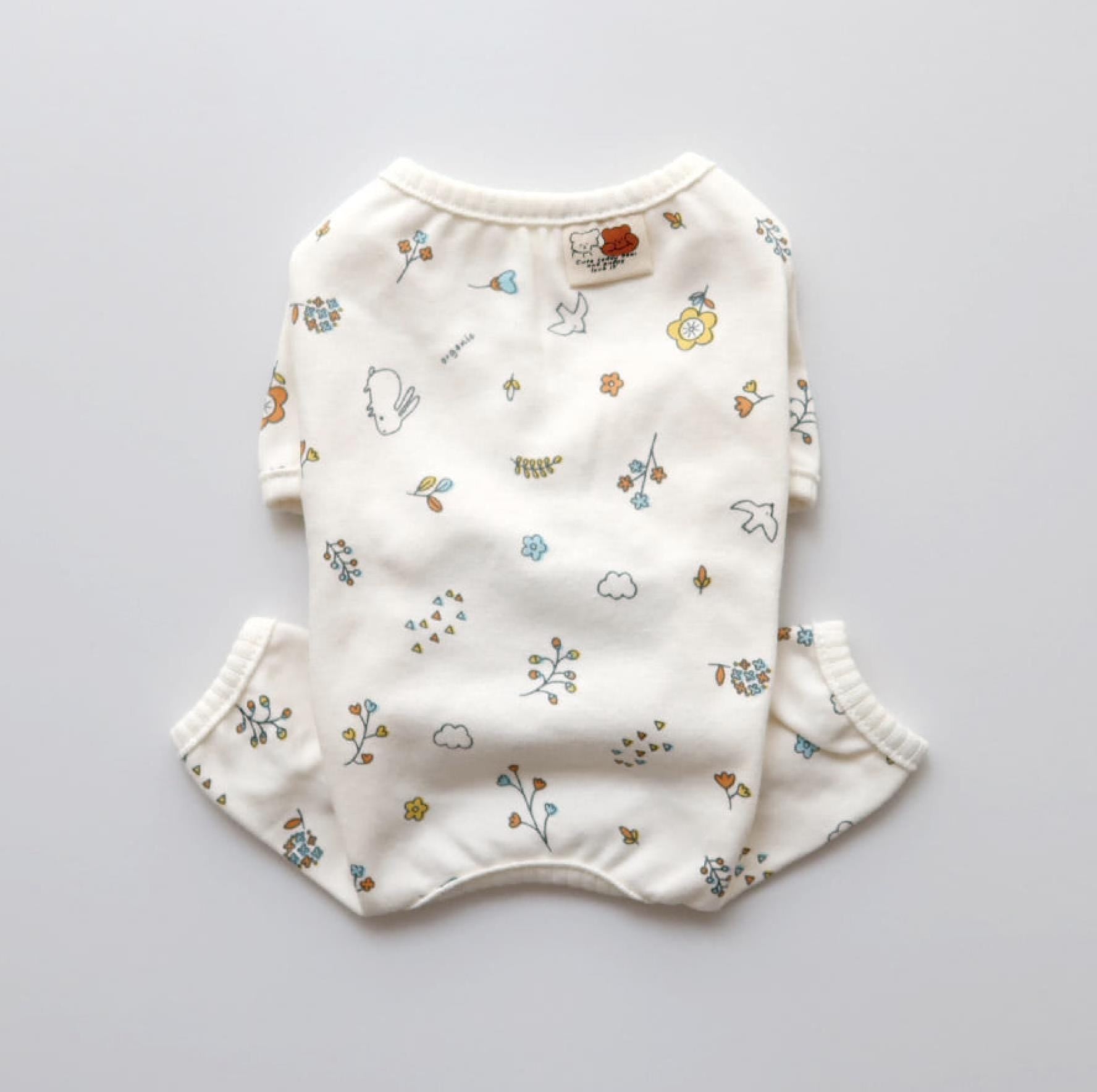Organic Garden Print Top, S-XL, Pajama Pet, Dog Vest or Jumpsuit, Small Dog Clothes, Dog Outfit, NKPUP - NKpup