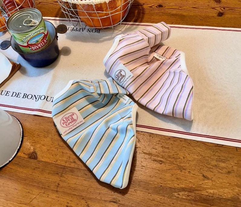 Soft Pastel Stripe Ribbed Tee XS-2XL, Small Dog Clothes, Dog Essential Tee, Dog T-shirts, Dog Top, NKPUP - NKpup
