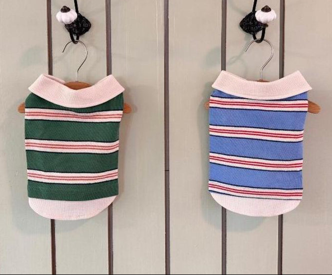 Classic Stripe Collar Top, XS-2XL, Small Dog Clothes, Dog Essential Tee, Dog T-shirts, Dog Top, NKPUP - NKpup