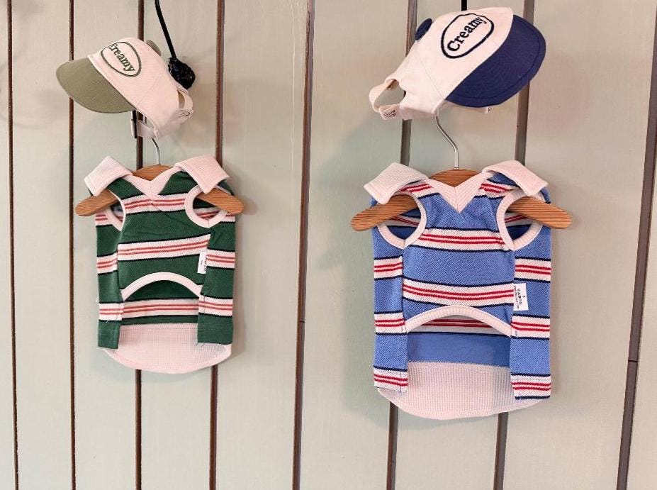 Classic Stripe Collar Top, XS-2XL, Small Dog Clothes, Dog Essential Tee, Dog T-shirts, Dog Top, NKPUP - NKpup