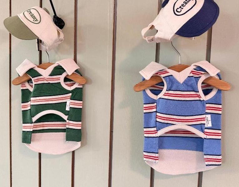 Classic Stripe Collar Top, XS-2XL, Small Dog Clothes, Dog Essential Tee, Dog T-shirts, Dog Top, NKPUP - NKpup