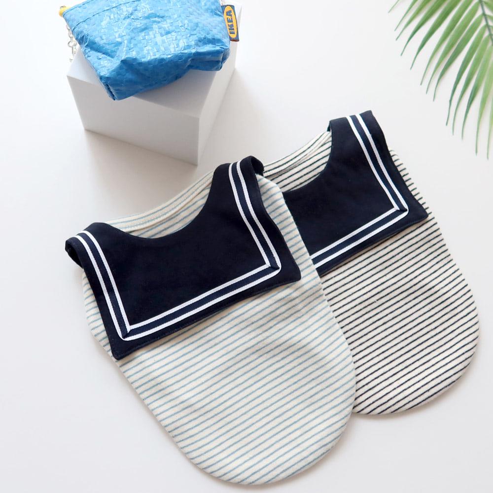 Nautical Stripe Shirt with Sailor Cape, S-XL, Dog Dress, Pet Clothing, Dog Outfit, Dog Summer Dress, Dog Fashion, NKPUP - NKpup