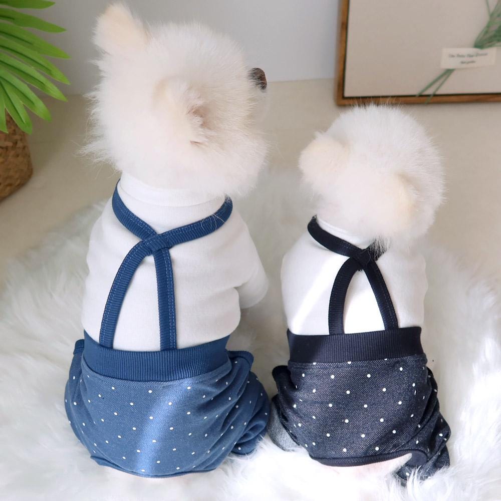 Polka Dot Overall, S-XL, Pet Pants, Dog Jumpsuit, Pet Clothing, Dog Coat, Dog Outfit, Dog Apparel, Small Dog Clothes - NKpup
