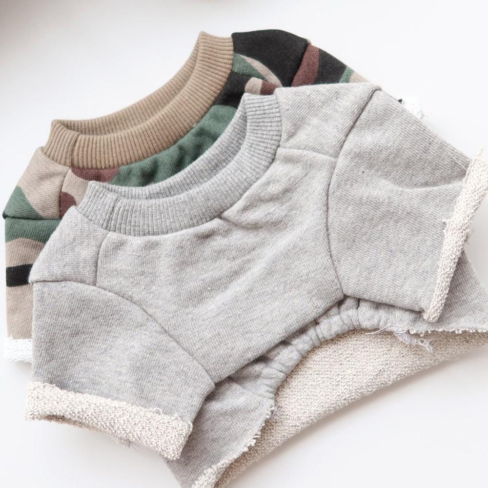 Casual Crop Sweatshirt, S-XL, Pet Clothing, Dog-Tee, Dog check-shirt, Dog Top, Dog Clothing, Dog Fashion, Dog Long sleeves - NKpup
