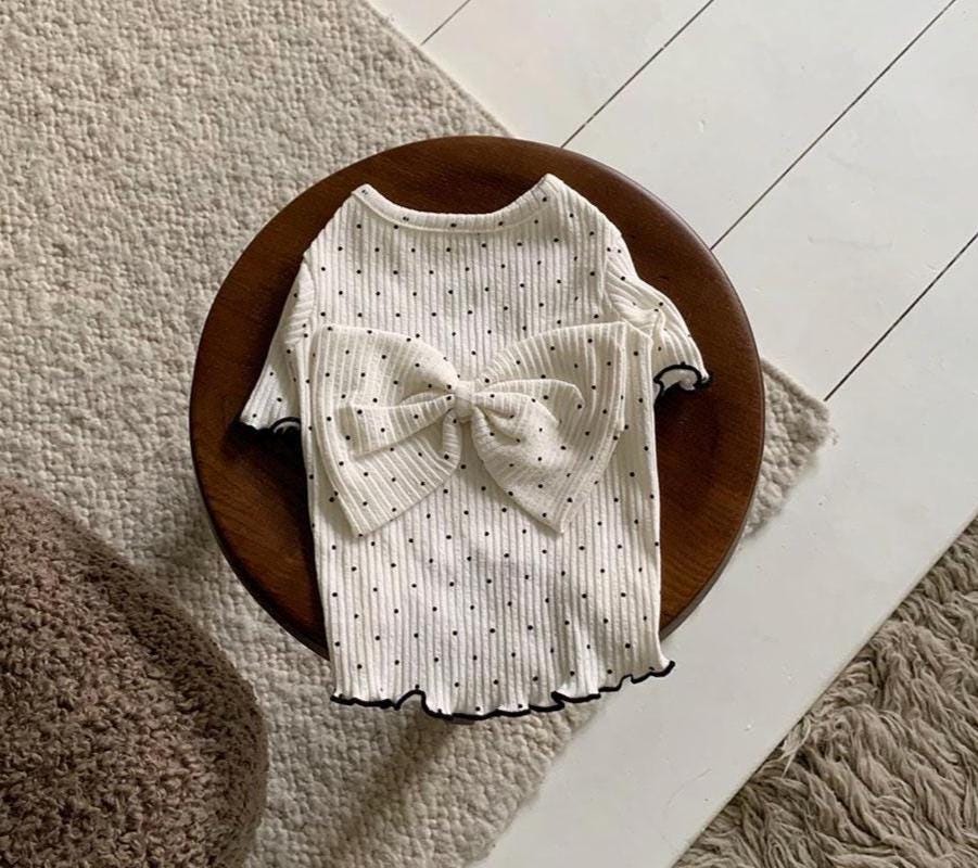 Polka Dot Bow Top, S-XL, Small Dog Clothes, Pet Sweater, Winter Dog Top, Dog Knit, NKPUP - NKpup
