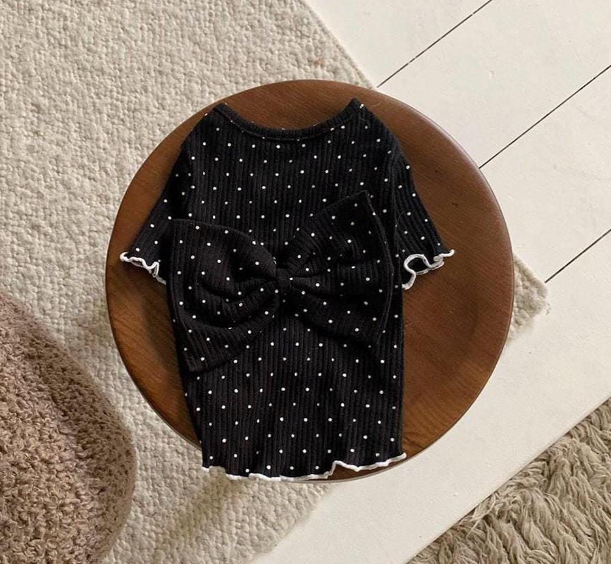 Polka Dot Bow Top, S-XL, Small Dog Clothes, Pet Sweater, Winter Dog Top, Dog Knit, NKPUP - NKpup