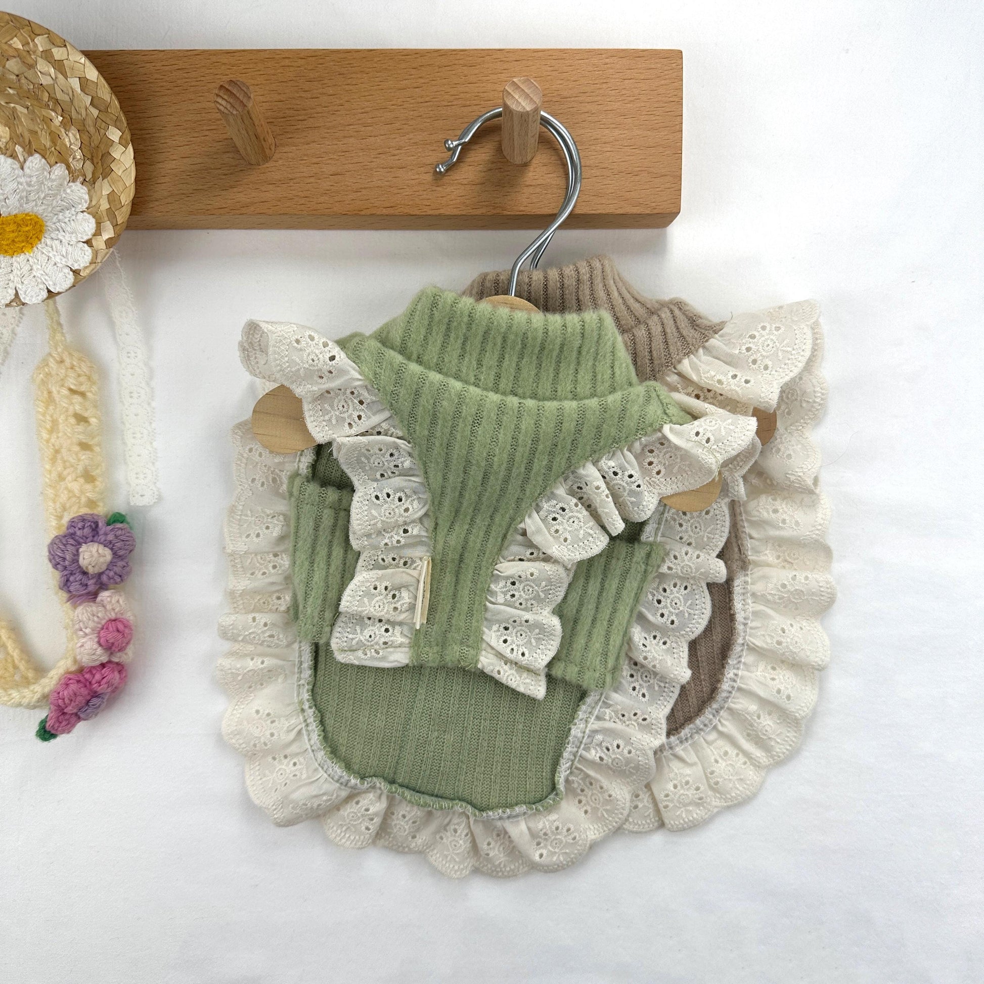 ace Ruffle Ribbed Bib, S-2XL, Pet Bib, Dog Neck Accessory, Pet Clothing, Pet Accessory, Dog Outfit, Dog Apparel, Pet Clothing - NKpup
