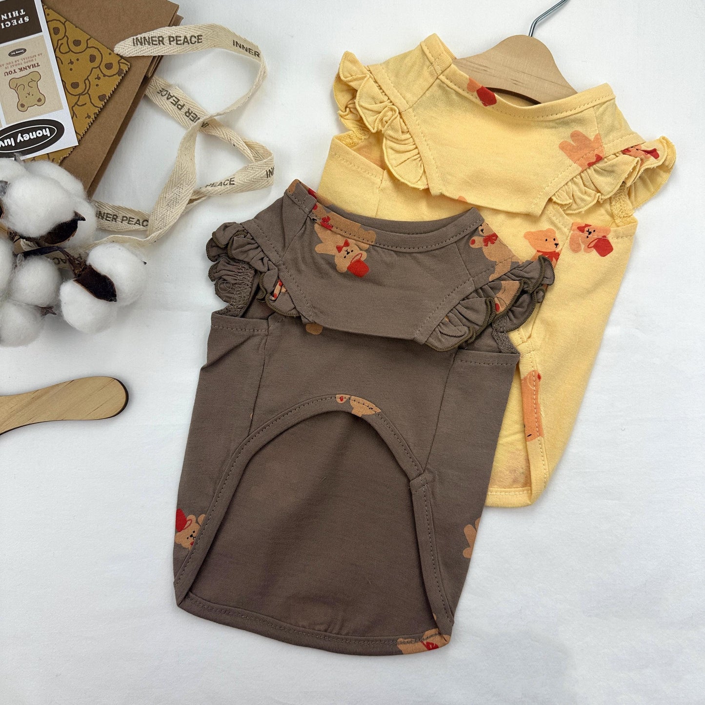 Teddy Ruffle Sleeve Top, S-XL, Small Dog Clothes, Pet Sweater, Winter Dog Top, Dog Knit, NKPUP - NKpup