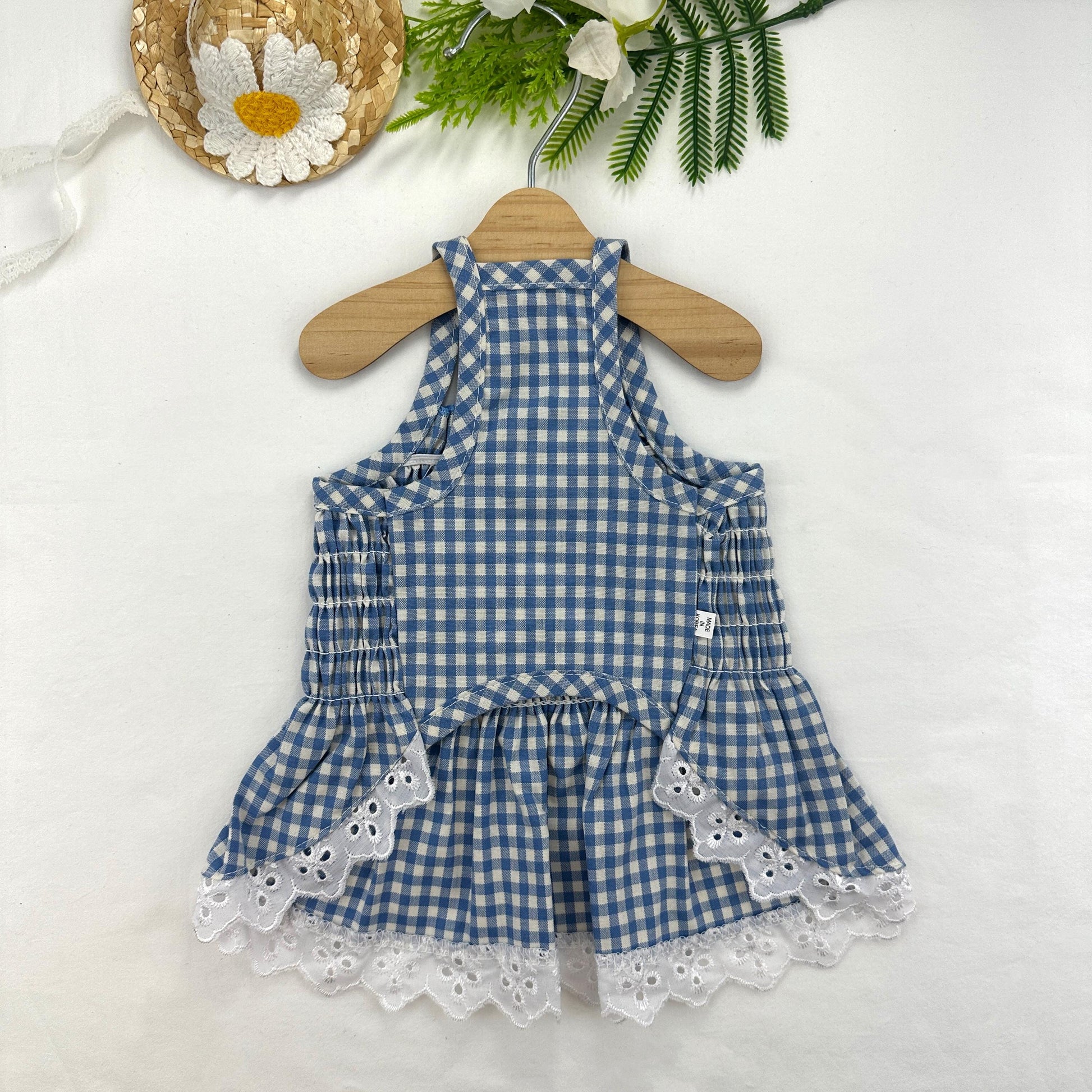 Gingham Lace Dress, S-XL, Dog dress, Dog Top, Dog Clothing, Small Dog Clothes, NKPUP - NKpup