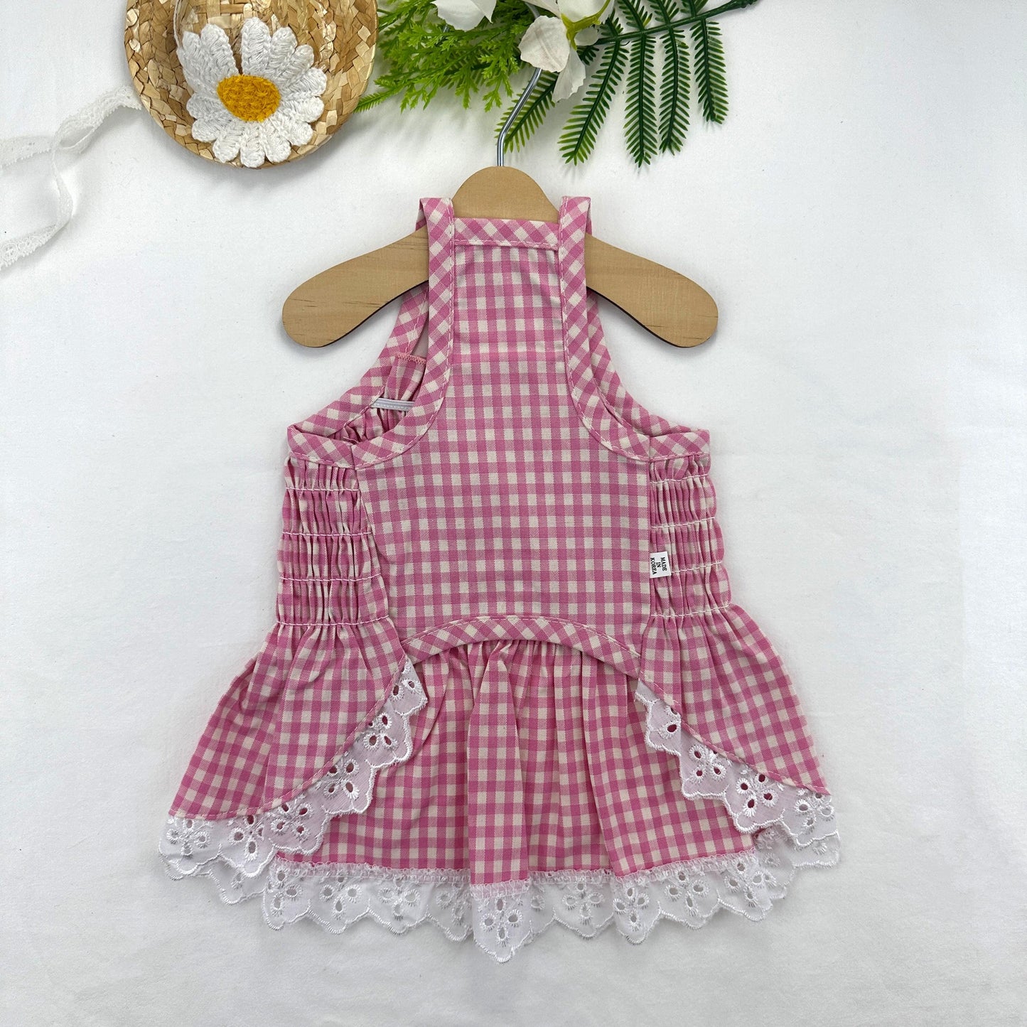 Gingham Lace Dress, S-XL, Dog dress, Dog Top, Dog Clothing, Small Dog Clothes, NKPUP - NKpup