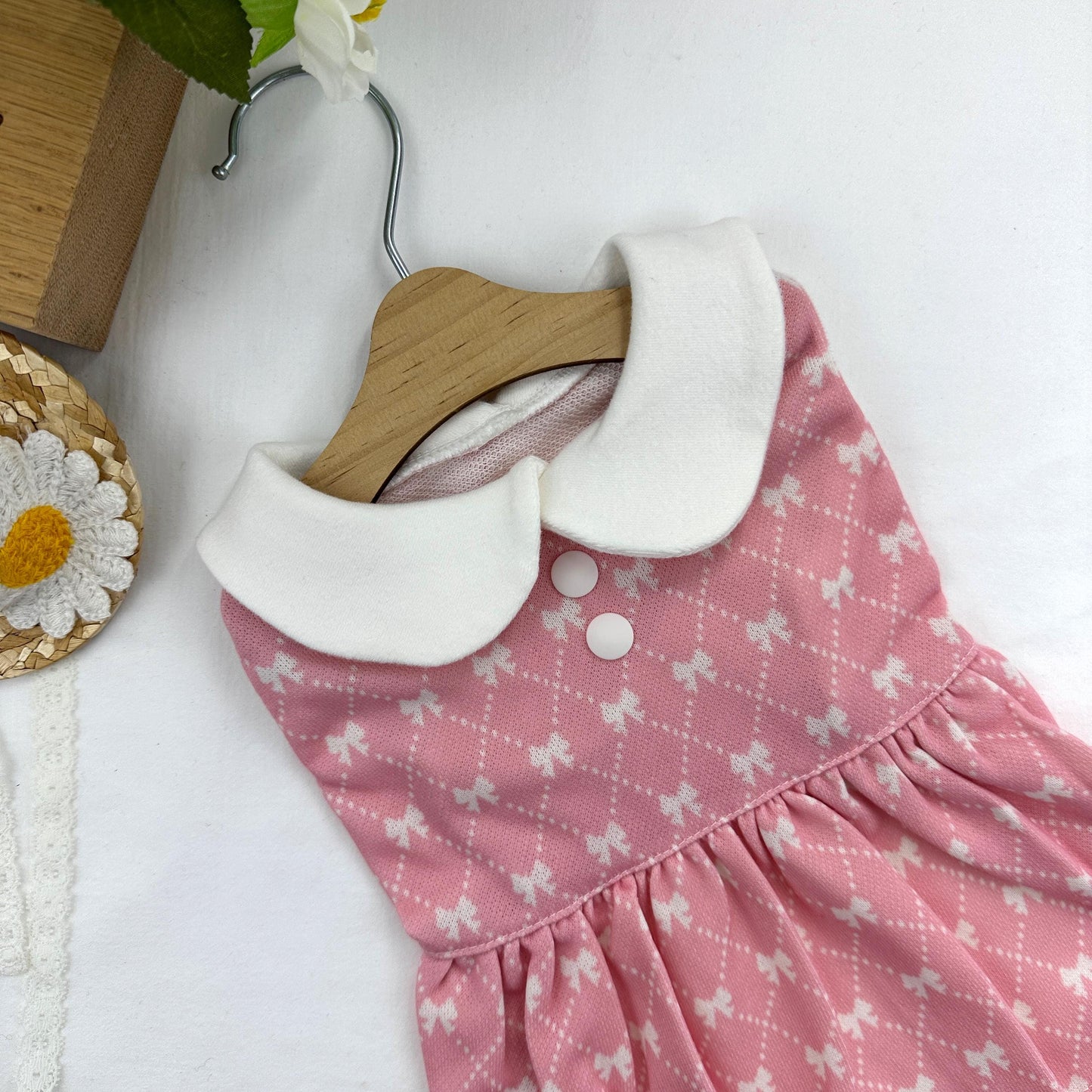 Bow Collar Dress, S-XL, Small Dog Clothes, Dog Dress, Dog Wedding, Dog Luxury Dress, NKPUP - NKpup