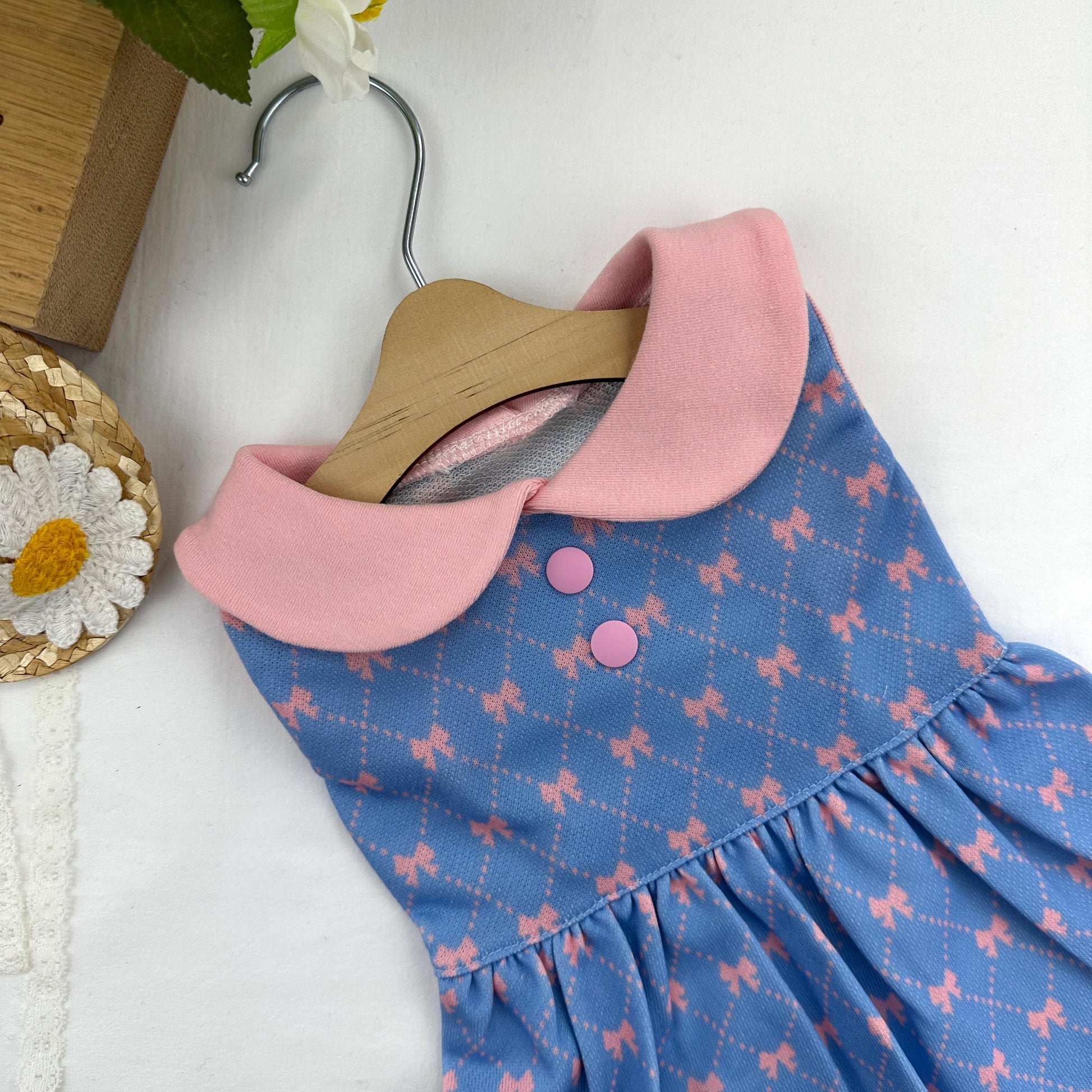 Bow Collar Dress, S-XL, Small Dog Clothes, Dog Dress, Dog Wedding, Dog Luxury Dress, NKPUP - NKpup