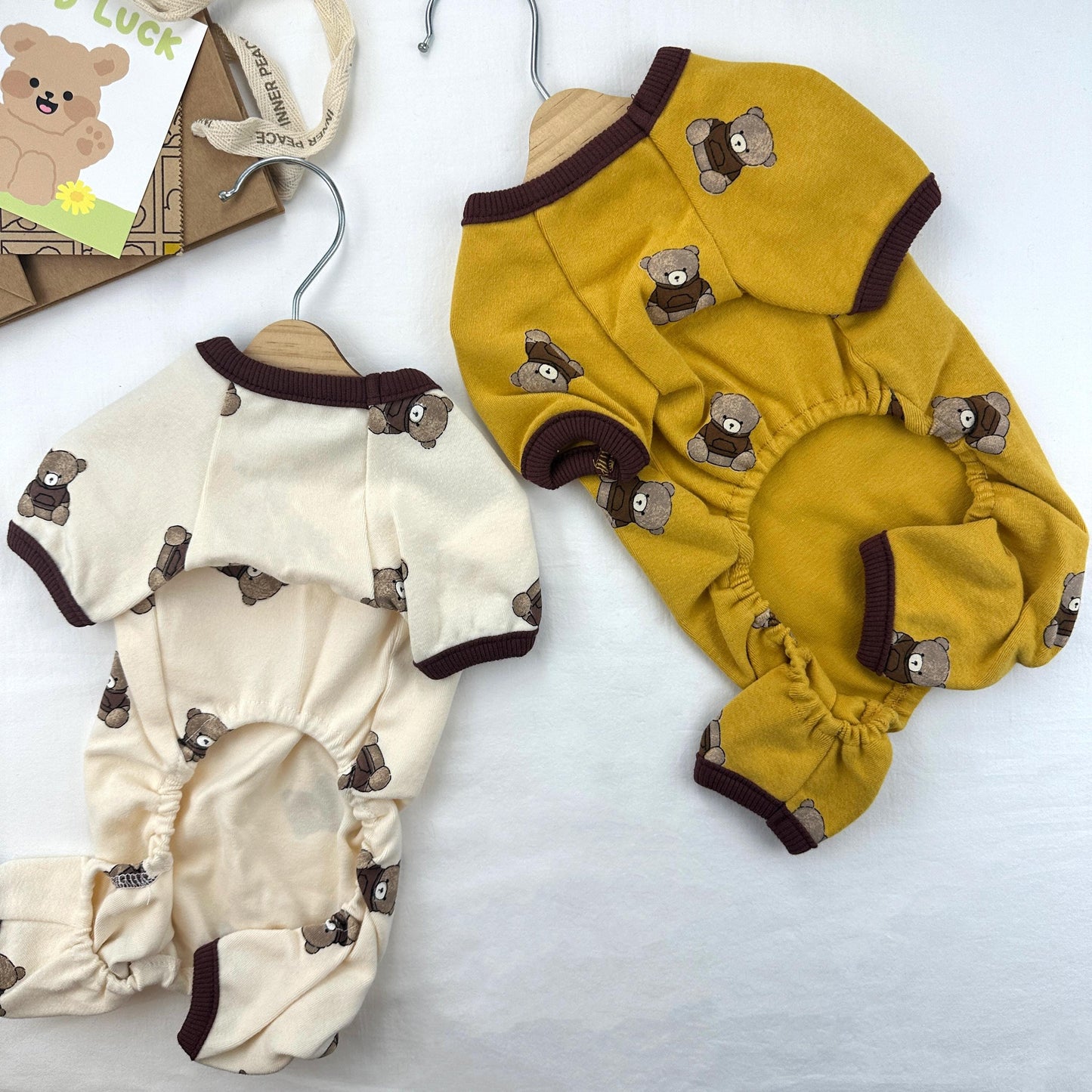Teddy Bear Pajama Overall, S-XL, Pet Pants, Dog Jumpsuit, Pet Clothing, Dog Coat, Dog Outfit, Dog Apparel, Small Dog Clothes - NKpup