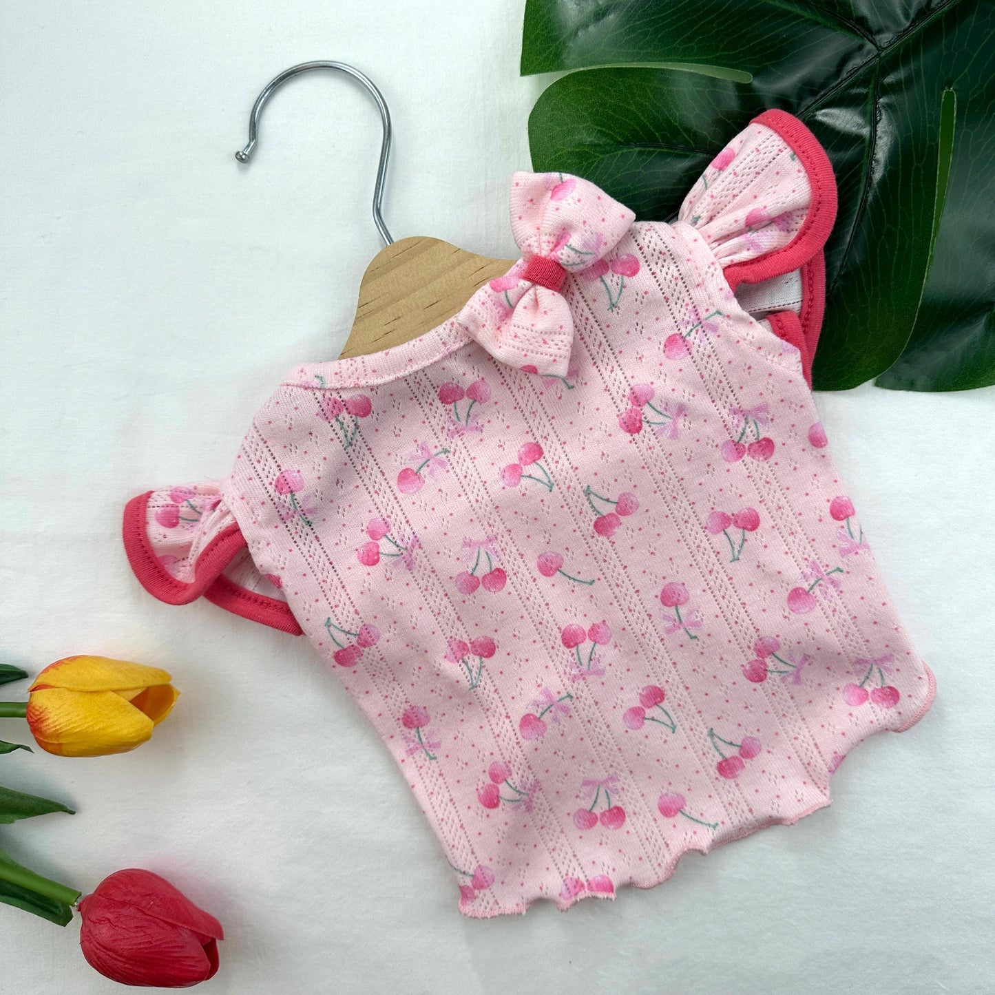 Cherry Eyelet Top, XS-2XL, Dog-Tee, Dog T-shirt, Dog Top, Dog Clothing, Dog Fashion, Dog Apparel, Undershirt for Dogs - NKpup