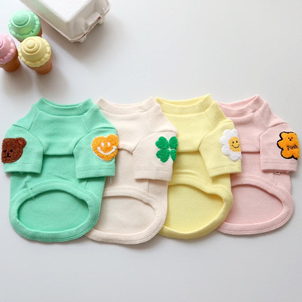 Patch Detail Dog Sweatshirt, S-2XL, Small Dog Clothes, Dog Essential Tee, Dog T-shirts, Dog Top, NKPUP - NKpup