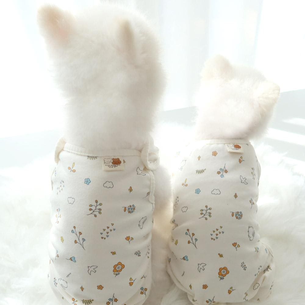 Organic Garden Print Top, S-XL, Pajama Pet, Dog Vest or Jumpsuit, Small Dog Clothes, Dog Outfit, NKPUP - NKpup